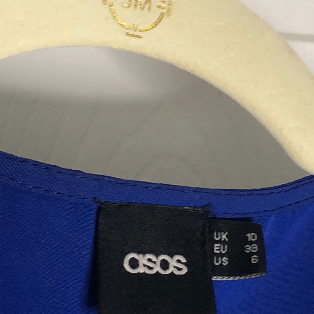 ASOS Royal Blue Long Sleeve Wrap Dress - Picture 4 of 6